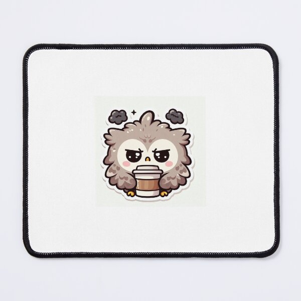 Item preview, Kawaii Grumpy Morning Owl Sticker designed and sold by PastelPawsArt.