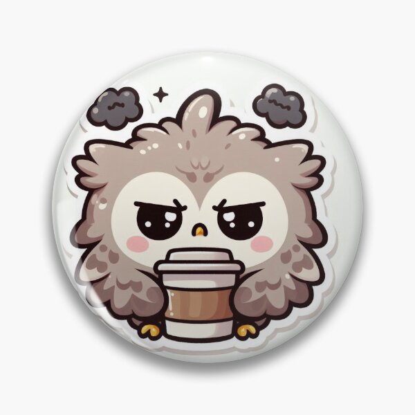 Item preview, Kawaii Grumpy Morning Owl Sticker designed and sold by PastelPawsArt.