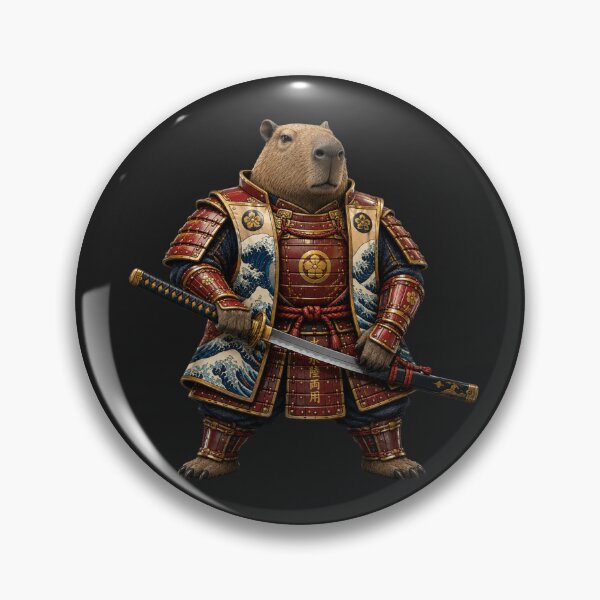 Item preview, Noble Samurai Capybara Ukiyo-e Warrior designed and sold by MarVan-Prints.