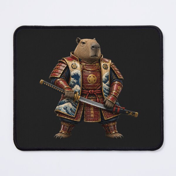 Item preview, Noble Samurai Capybara Ukiyo-e Warrior designed and sold by MarVan-Prints.