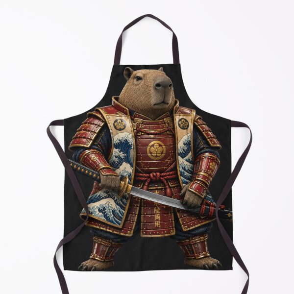 Item preview, Noble Samurai Capybara Ukiyo-e Warrior designed and sold by MarVan-Prints.
