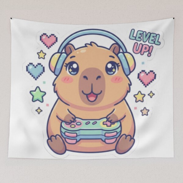 Item preview, Cute Gamer Capybara- Funny Gaming Animal Design for Casual and Cozy Gamers designed and sold by CozyDesignsCo.