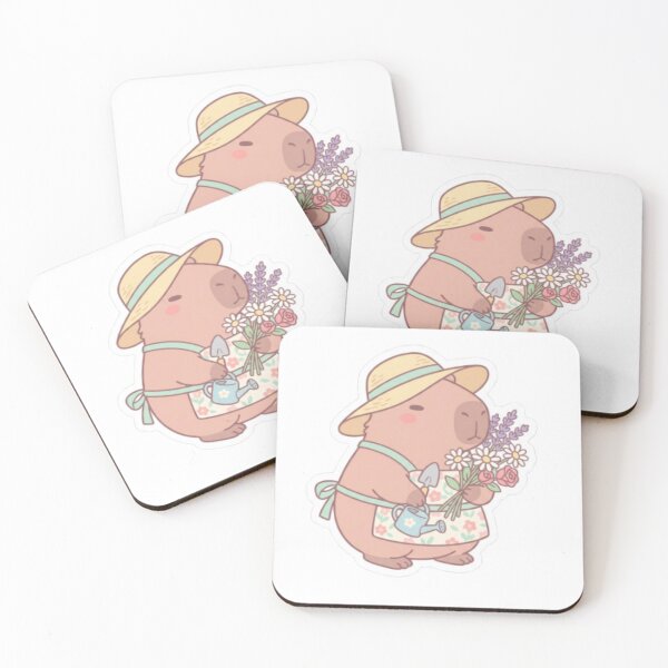Item preview, Cute Gardening Capybara - Cottagecore Plant Lover Animal Illustration Gift designed and sold by CozyDesignsCo.