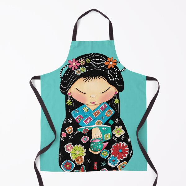 Item preview, Little Green Teapot Kawaii Geisha Girl Tea Ceremony designed and sold by Karin Taylor.