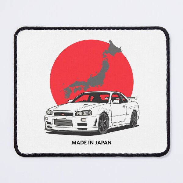 Item preview, GTR R34 Japanese JDM Sports Car Retro Flag designed and sold by Off-Road-Zone.