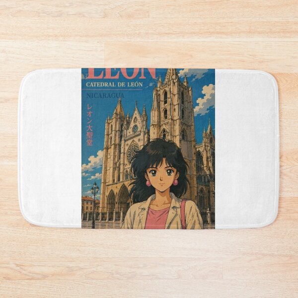 Item preview, León Cathedral Nicaragua Retro Anime Travel Poster designed and sold by ElartedeNoel.
