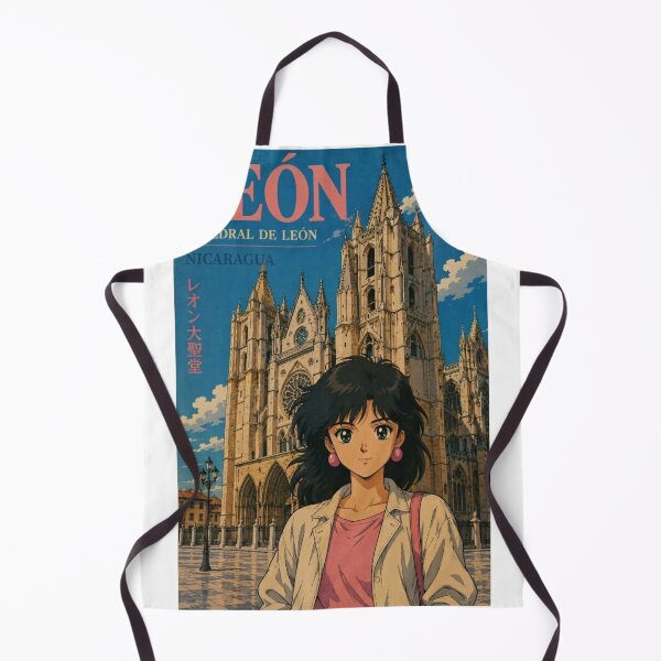 Item preview, León Cathedral Nicaragua Retro Anime Travel Poster designed and sold by ElartedeNoel.