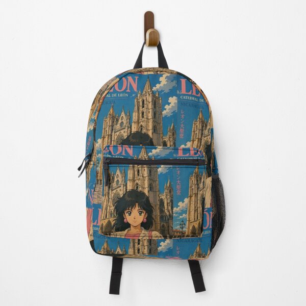 Item preview, León Cathedral Nicaragua Retro Anime Travel Poster designed and sold by ElartedeNoel.