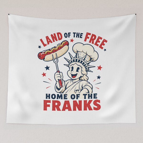 Item preview, Home Of The Franks BBQ Funny Retro 4th Of July designed and sold by chattsuede.