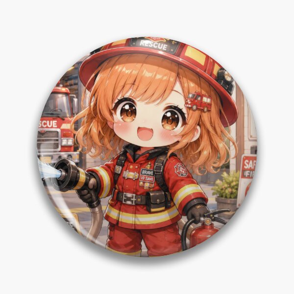 Item preview, Cute Chibi Firefighter Girl designed and sold by konkapo00.