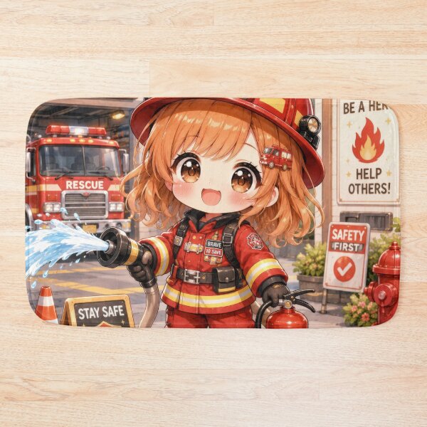 Item preview, Cute Chibi Firefighter Girl designed and sold by konkapo00.