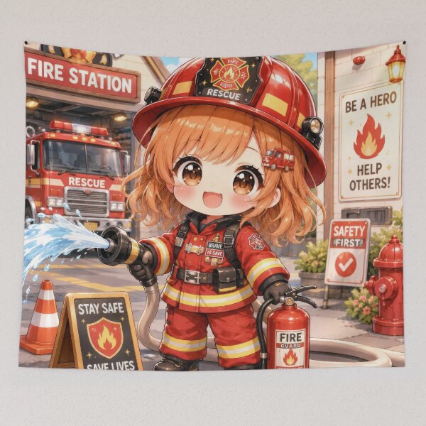 Item preview, Cute Chibi Firefighter Girl designed and sold by konkapo00.