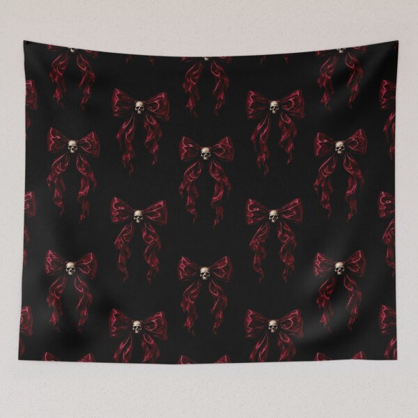 Item preview, Dark Coquette: Gothic Skull & Red Ribbon designed and sold by cabuks.