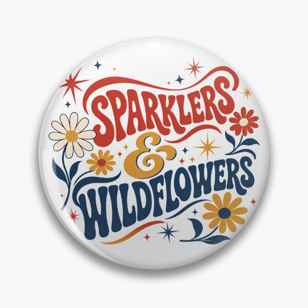Item preview, Retro Sparklers And Wildflowers Groovy Boho Fourth Of July designed and sold by chattsuede.