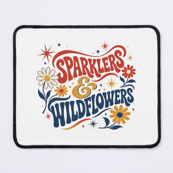 Item preview, Retro Sparklers And Wildflowers Groovy Boho Fourth Of July designed and sold by chattsuede.