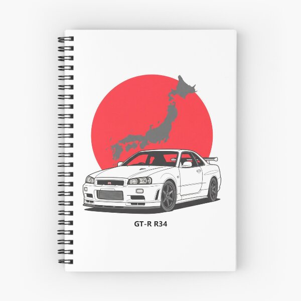 Item preview, GTR R34 Japanese Flag JDM Sports Car Retro  designed and sold by Off-Road-Zone.