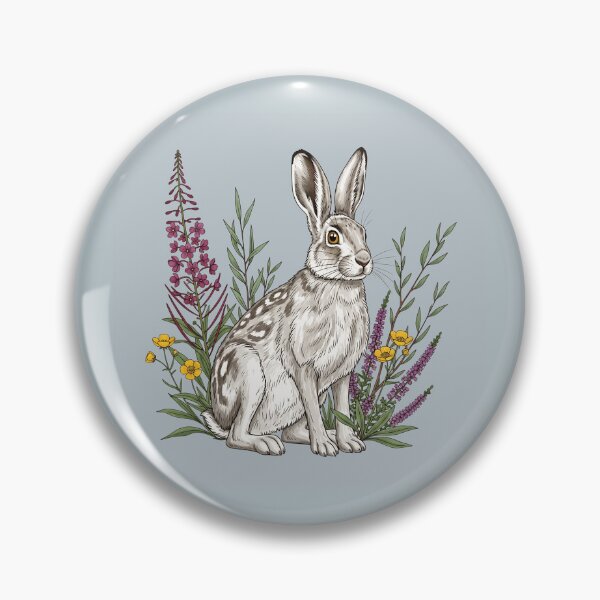Item preview, Vintage Snowshoe Hare Botanical Wildlife Art designed and sold by BirdsnStuff.