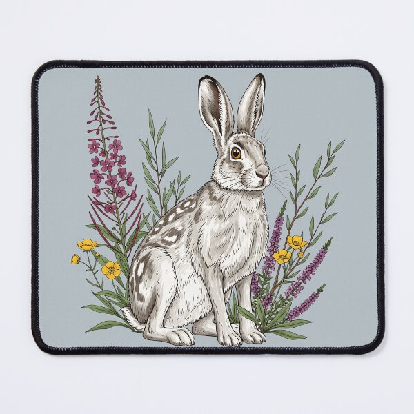 Item preview, Vintage Snowshoe Hare Botanical Wildlife Art designed and sold by BirdsnStuff.