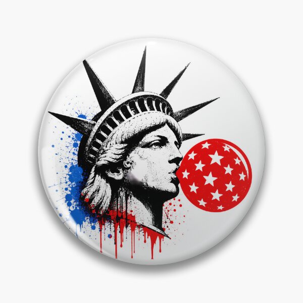 Item preview, Statue Of Liberty Blowing Bubblegum Grunge Patriotic Pop designed and sold by chattsuede.