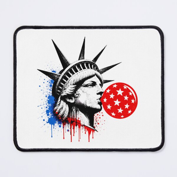 Item preview, Statue Of Liberty Blowing Bubblegum Grunge Patriotic Pop designed and sold by chattsuede.