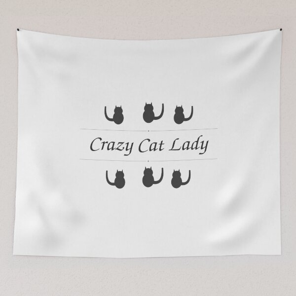 Item preview, Crazy Cat Lady Gift - Cute Cat Silhouette for Cat Lovers designed and sold by UrbanPrintVibes.