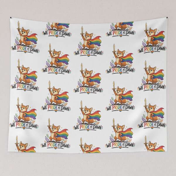 Item preview, Cute Fox We Pride At Dawn LGBTQ+ Rainbow Warrior designed and sold by StuckOnTees.