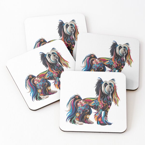 Item preview, Colorful Chinese crested puppy dog designed and sold by MendaciousMina.