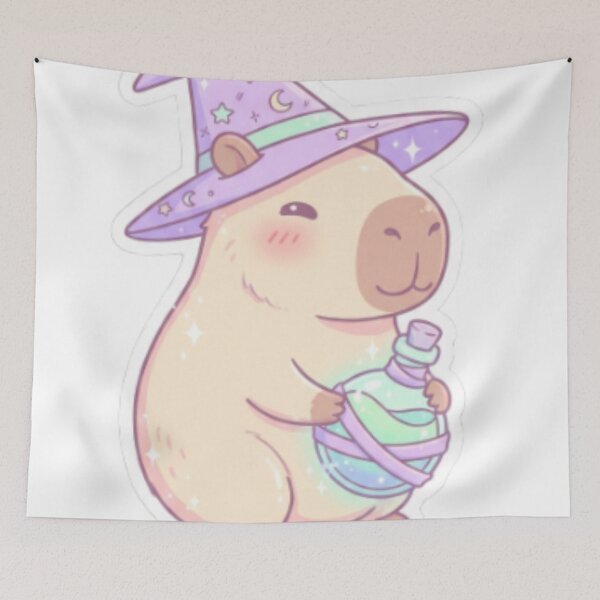 Item preview, Cute Witch Capybara - Kawaii Magical Animal Witchcore Illustration Gift designed and sold by CozyDesignsCo.