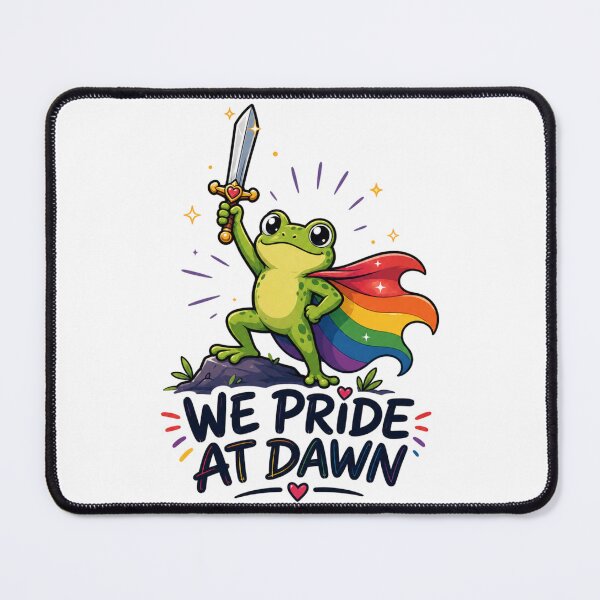Item preview, We Pride At Dawn Frog Rainbow Cape Sword Warrior designed and sold by StuckOnTees.