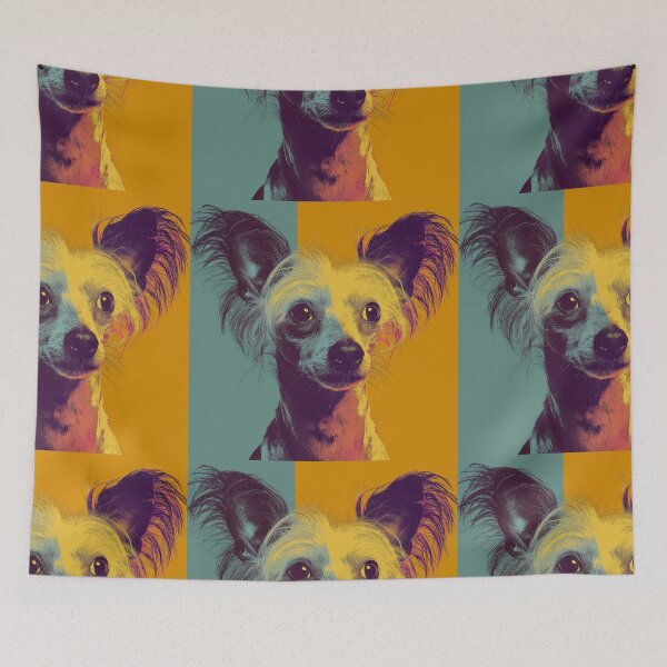 Item preview, Pop art Chinese crested puppy dog designed and sold by MendaciousMina.