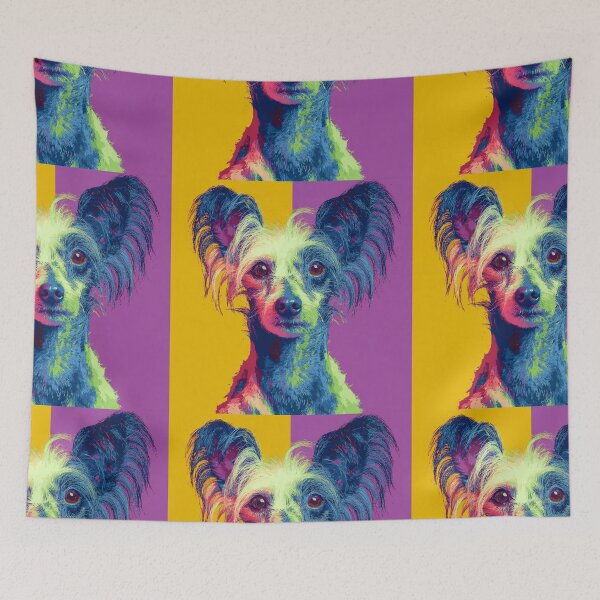 Item preview, Pop art Chinese crested puppy dog designed and sold by MendaciousMina.
