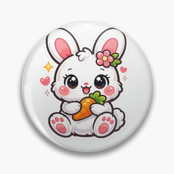 Item preview, Cute Kawaii Bunny with Carrot Sticker designed and sold by Sepia soul.