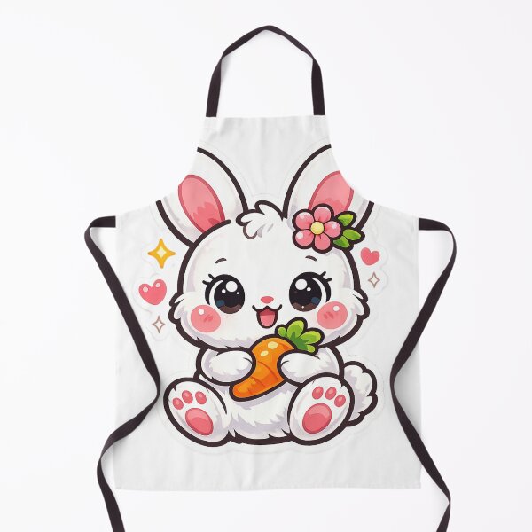 Item preview, Cute Kawaii Bunny with Carrot Sticker designed and sold by Sepia soul.