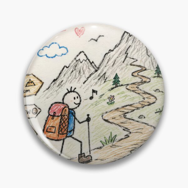 Item preview, Funny Hand-Drawn Mountain Trail Doodle designed and sold by konkapo00.