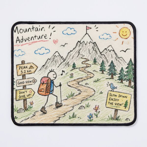 Item preview, Funny Hand-Drawn Mountain Trail Doodle designed and sold by konkapo00.