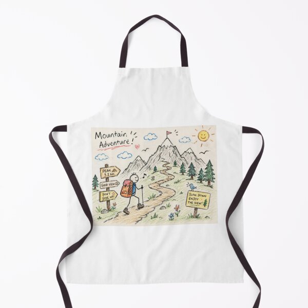 Item preview, Funny Hand-Drawn Mountain Trail Doodle designed and sold by konkapo00.