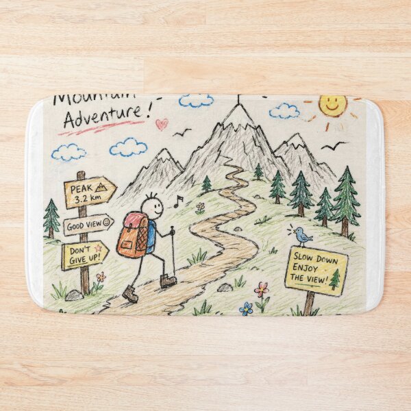 Item preview, Funny Hand-Drawn Mountain Trail Doodle designed and sold by konkapo00.