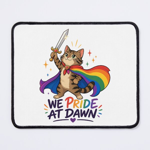 Item preview, We Pride At Dawn Cat Warrior Rainbow LGBTQ+ Pride designed and sold by StuckOnTees.