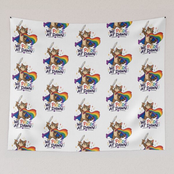 Item preview, We Pride At Dawn Cat Warrior Rainbow LGBTQ+ Pride designed and sold by StuckOnTees.