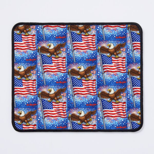 Item preview, Bald Eagle Over American Flag – Patriotic Fireworks  designed and sold by The Art Queen Of Michigan .