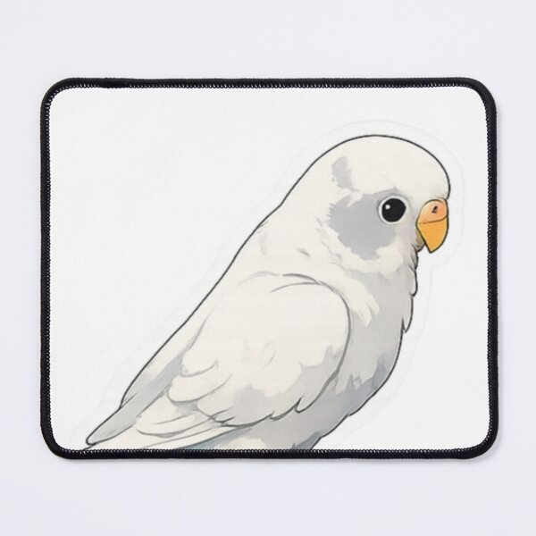 Item preview, Sweet White Budgie – Minimalist Cute Parakeet Birb Art designed and sold by Sepia soul.