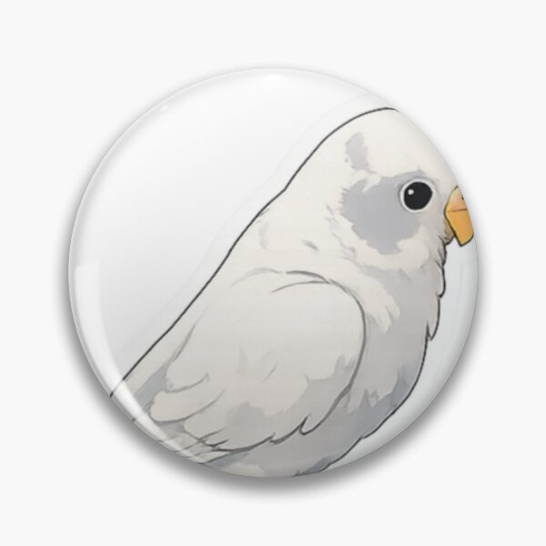Item preview, Sweet White Budgie – Minimalist Cute Parakeet Birb Art designed and sold by Sepia soul.