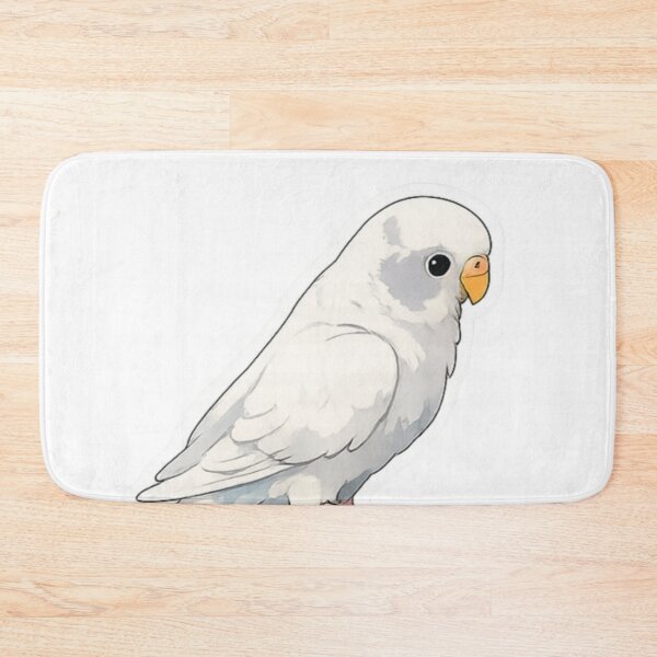 Item preview, Sweet White Budgie – Minimalist Cute Parakeet Birb Art designed and sold by Sepia soul.