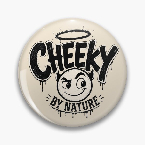 Item preview, Cheeky By Nature Funny Retro Smirk Face designed and sold by POD DYNASTY.