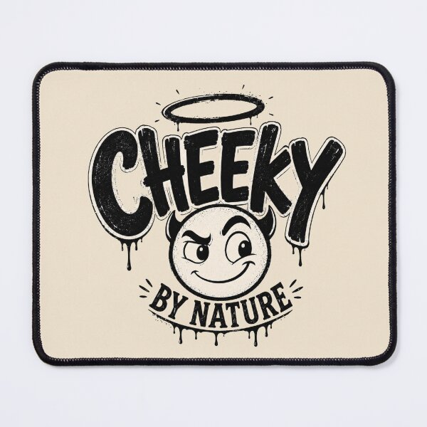 Item preview, Cheeky By Nature Funny Retro Smirk Face designed and sold by POD DYNASTY.