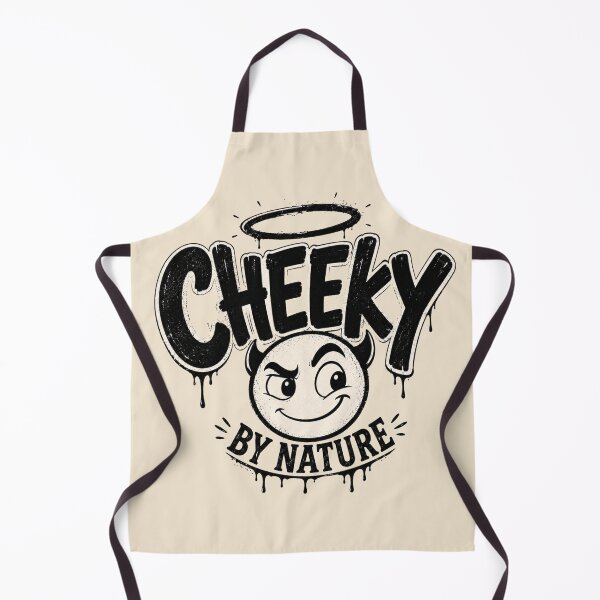 Item preview, Cheeky By Nature Funny Retro Smirk Face designed and sold by POD DYNASTY.