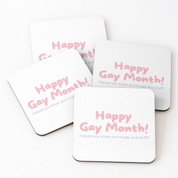 Item preview, Happy Gay Month (because you know you're gay and stuff).  designed and sold by caramelrts.