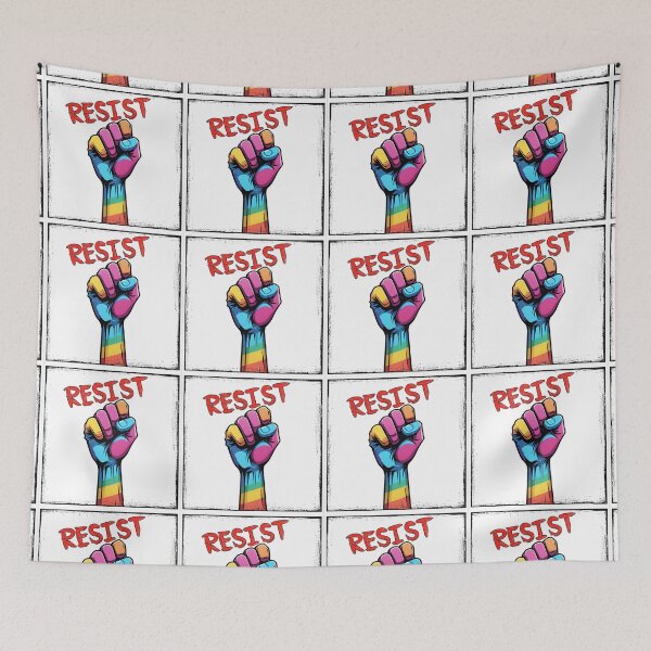 Item preview, RESIST Homophobia, Transphobia, Bigotry, Intolerance & Hatred - Rainbow Raised Fist designed and sold by SangeDesigns.