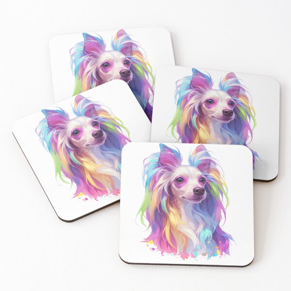 Item preview, Colorful Chinese crested puppy dog designed and sold by MendaciousMina.
