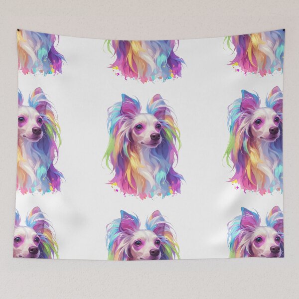 Item preview, Colorful Chinese crested puppy dog designed and sold by MendaciousMina.